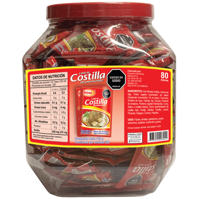 Caldo De Costilla  9 g x 80  Sobres x 720 g