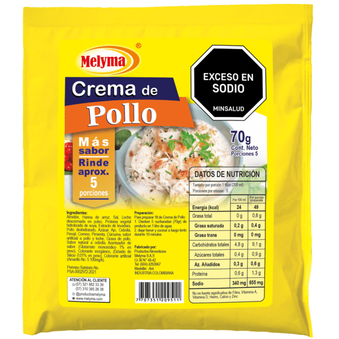 Cremas Pollo 70 g x 5 Sobres x 350 g